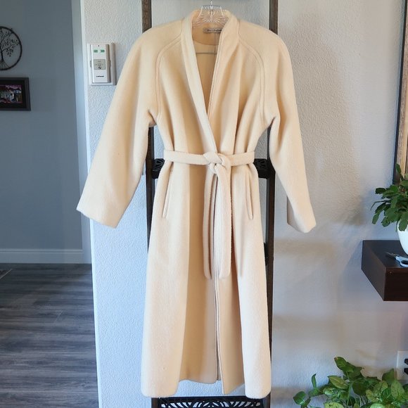 Forstmann Jackets & Blazers - Wool Trench Coat Vintage Stevens Forstmann Fabric Cream/Off White